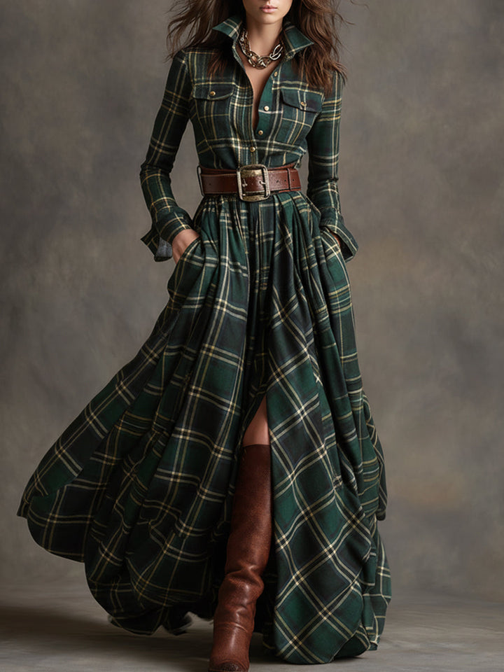 NELL | Belted Shirt Maxi Dress