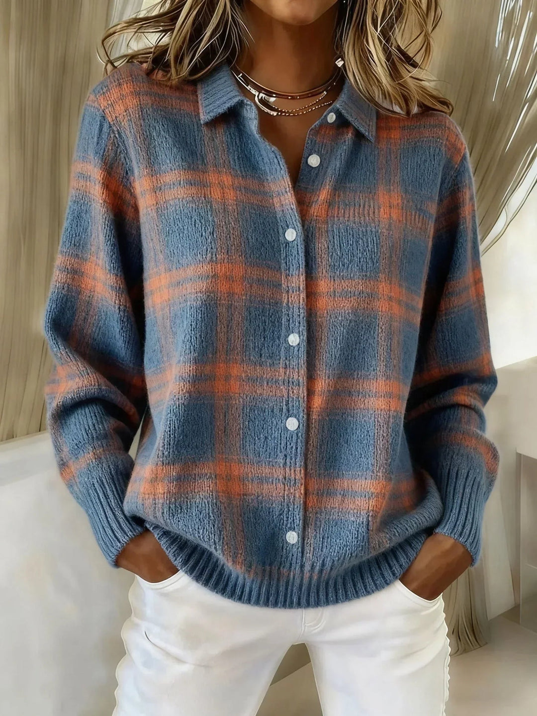 Monique™ | Cloud-Soft Plaid Button-Up