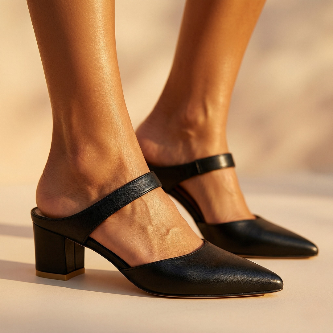 Valeria Leather Slingback Heels