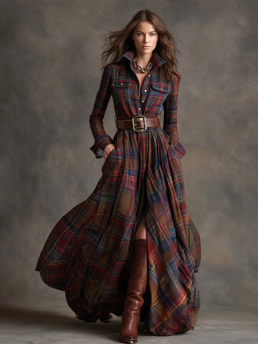 NELL | Belted Shirt Maxi Dress