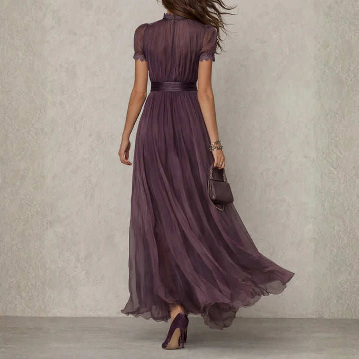 Florence | Lace Trim Chiffon Maxi Dress