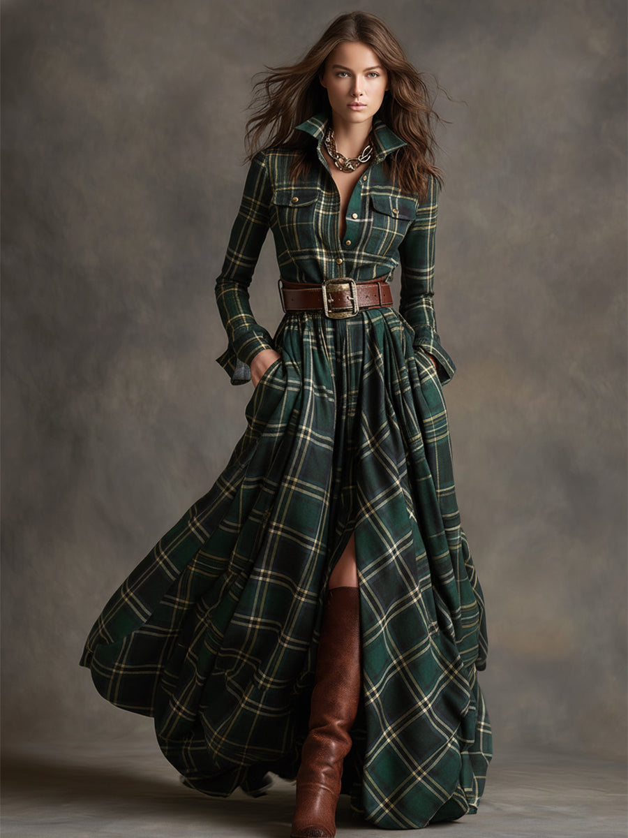 NELL | Belted Shirt Maxi Dress
