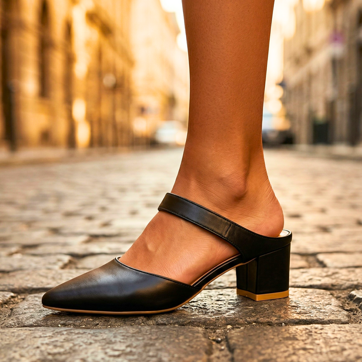 Valeria Leather Slingback Heels