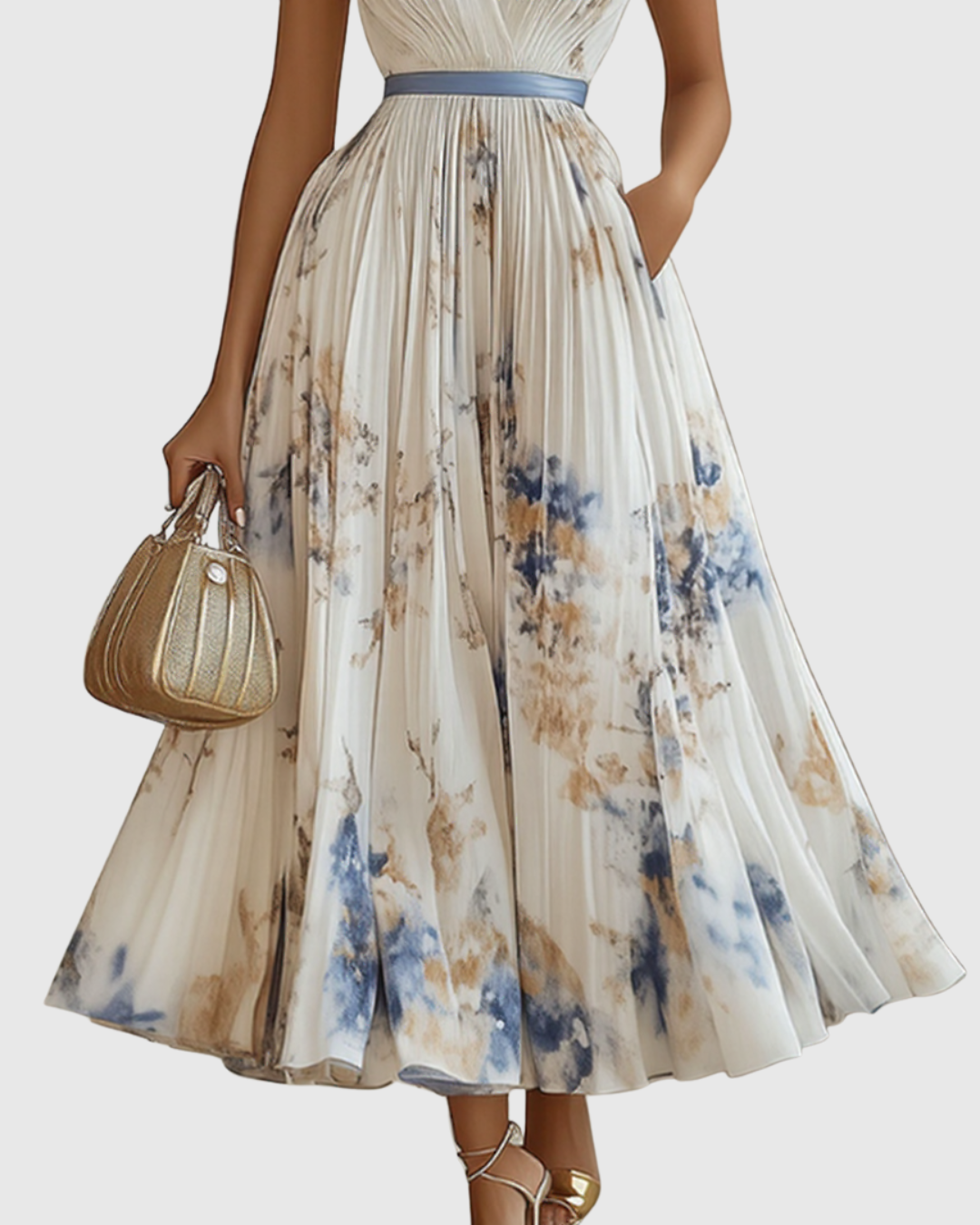 Riley - Elegant Pleated Maxi Dress