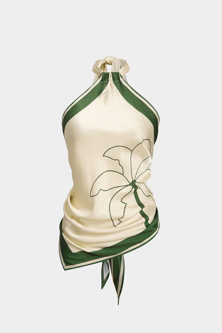 SAMARA - Satin Halter Neck Backless Tank Top