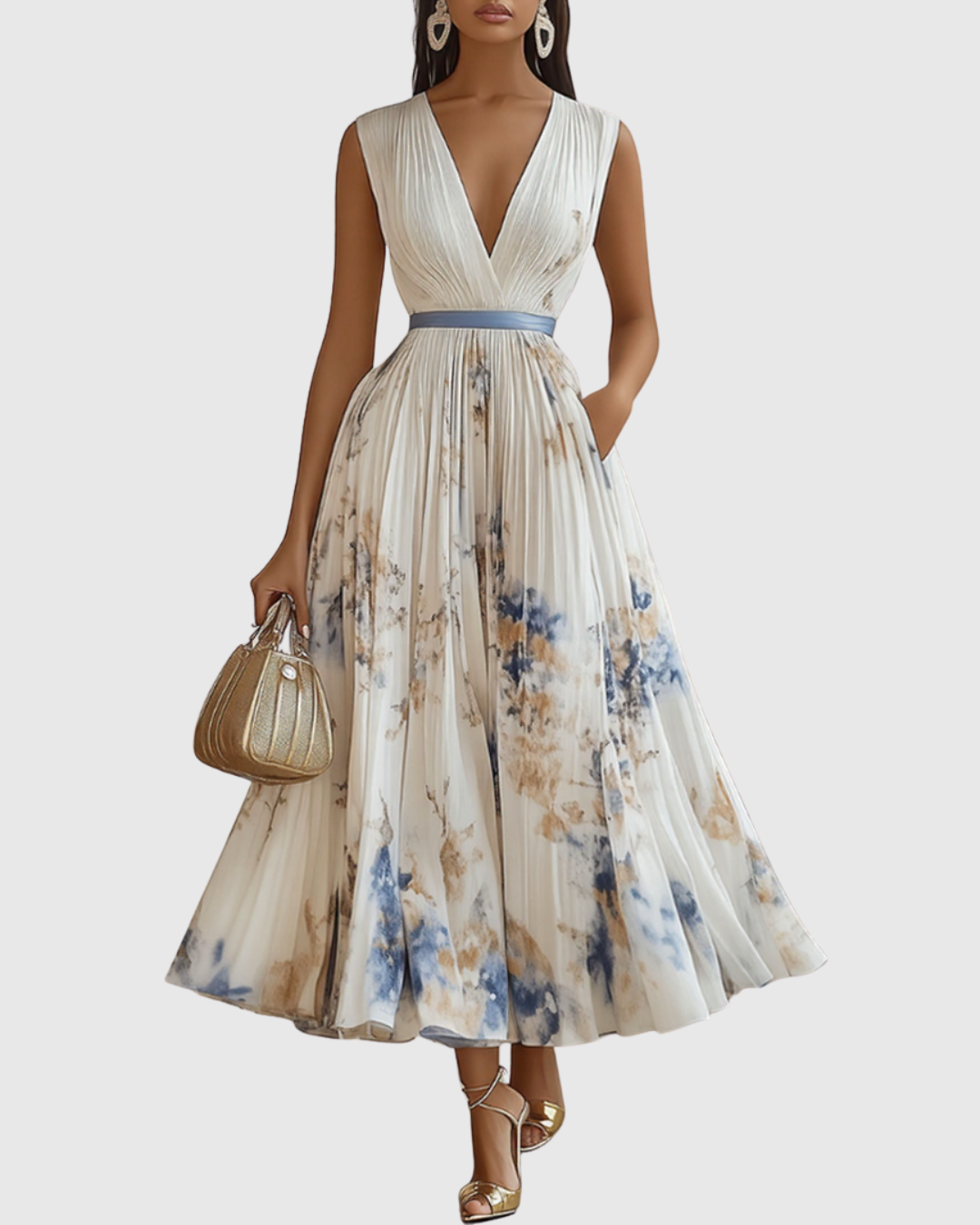 Riley - Elegant Pleated Maxi Dress