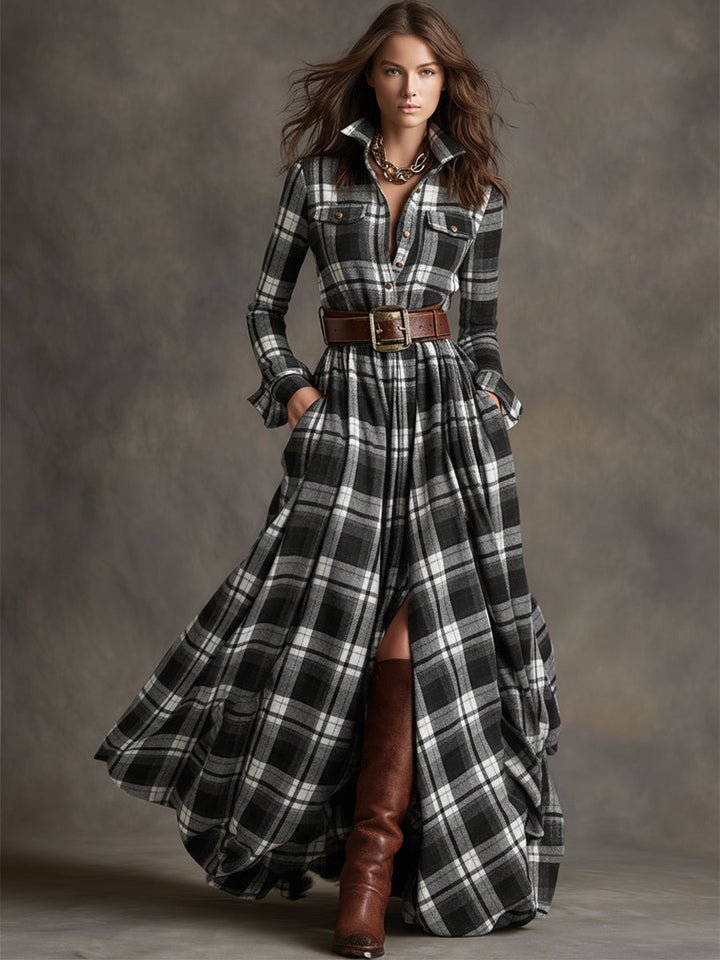 NELL | Belted Shirt Maxi Dress