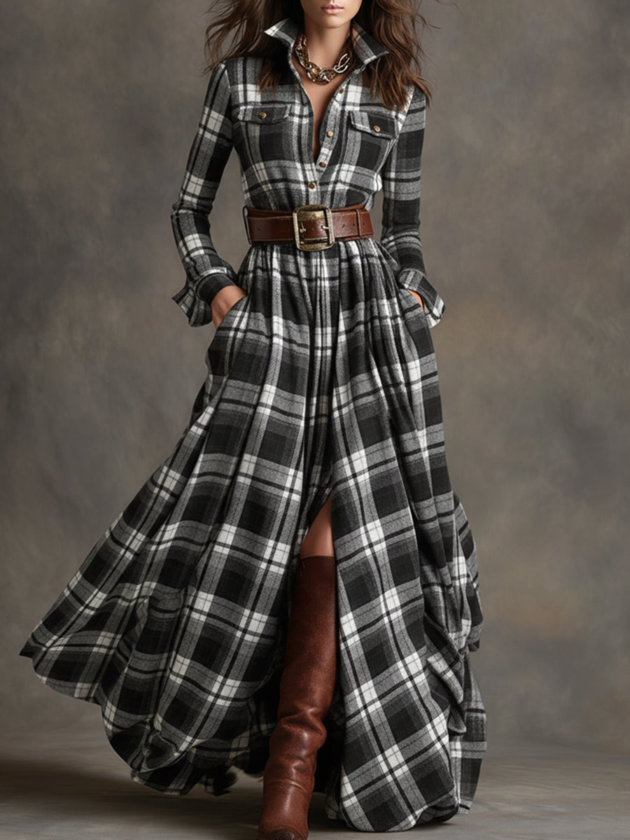 NELL | Belted Shirt Maxi Dress