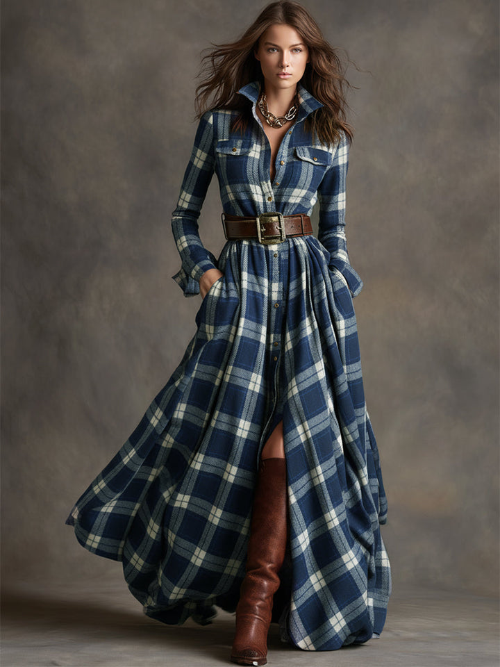 NELL | Belted Shirt Maxi Dress