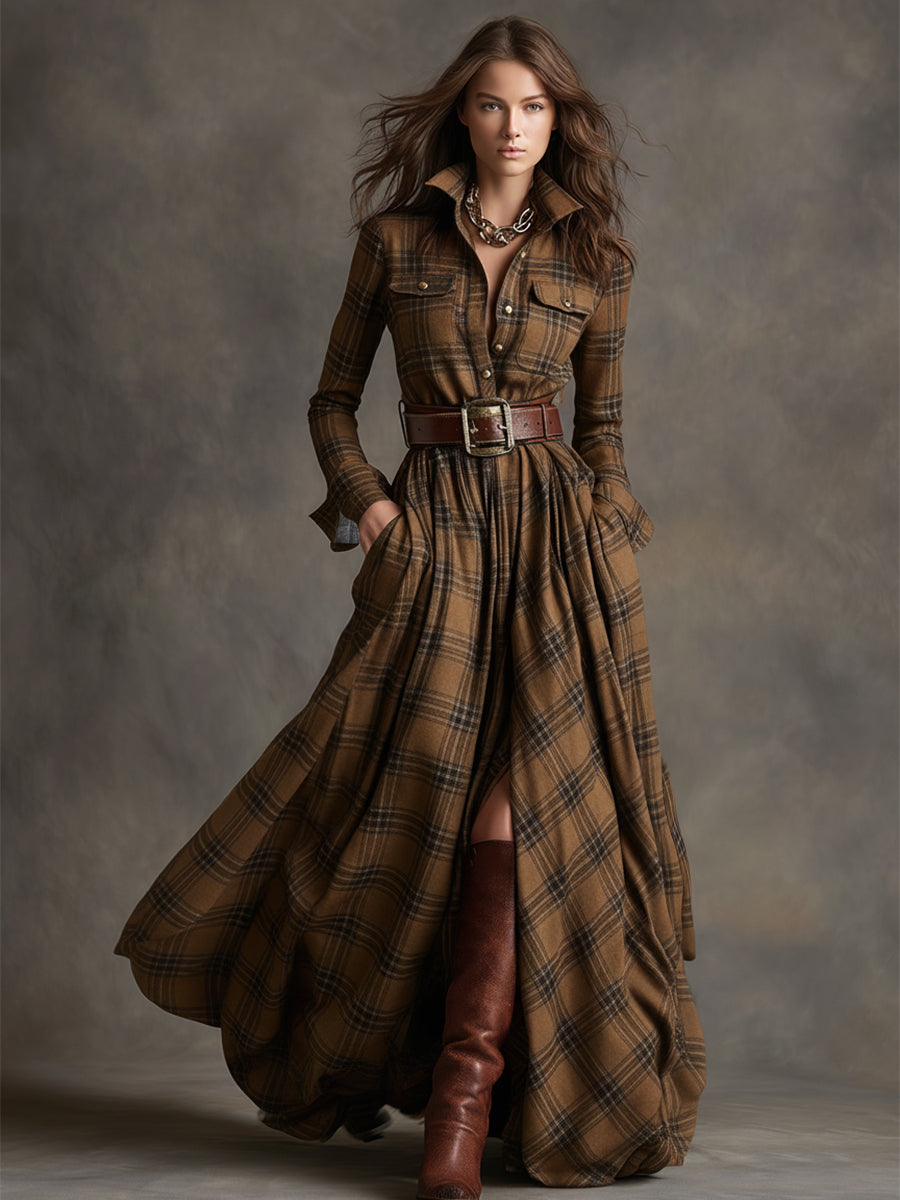 NELL | Belted Shirt Maxi Dress