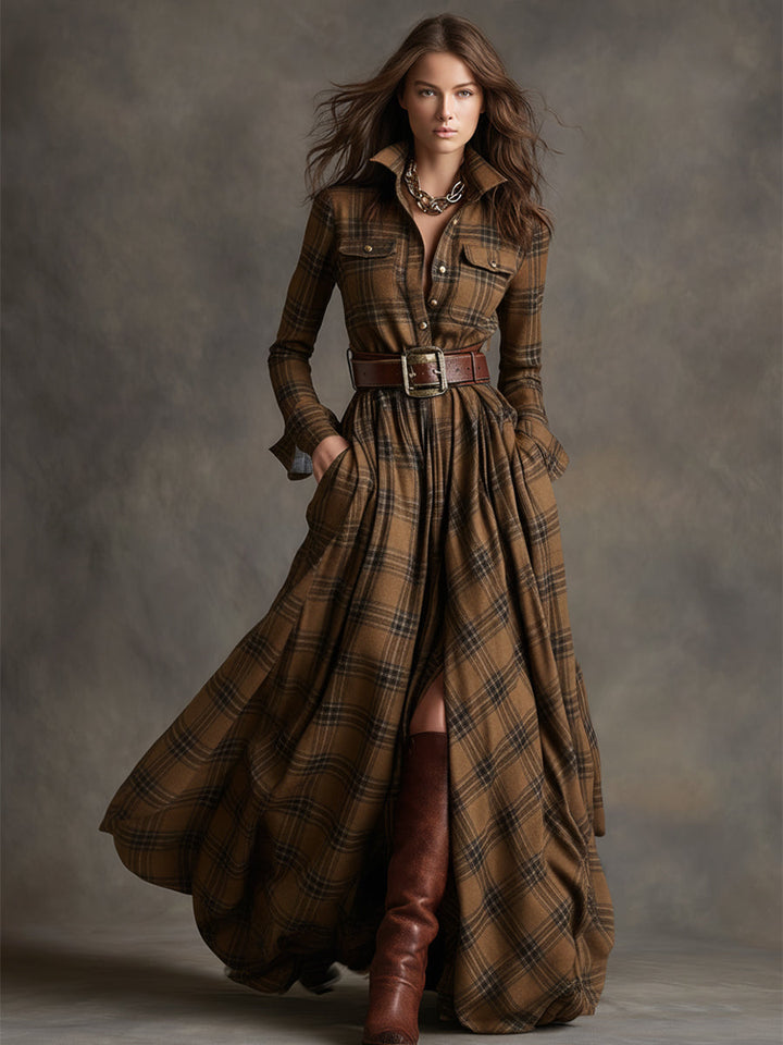 NELL | Belted Shirt Maxi Dress