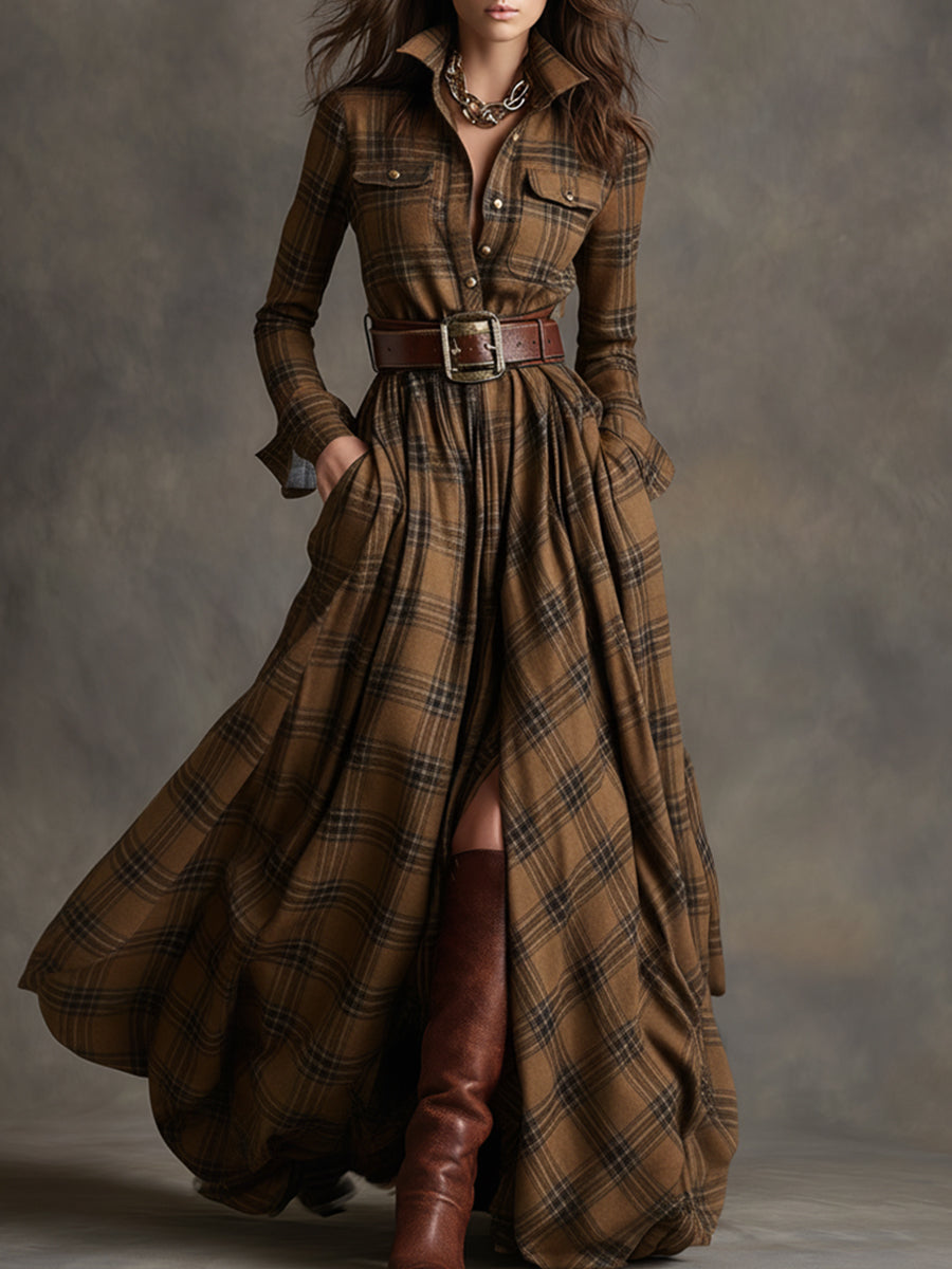 NELL | Belted Shirt Maxi Dress