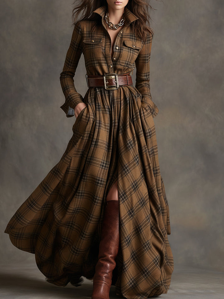 NELL | Belted Shirt Maxi Dress
