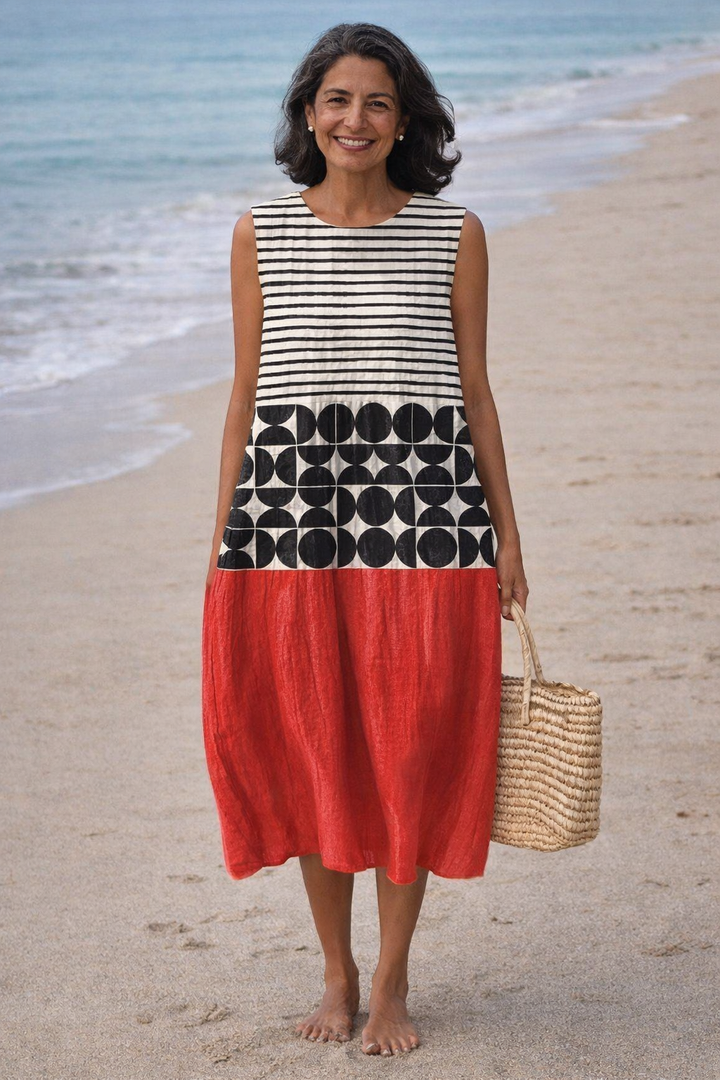 Emma | Striped Midi Dress