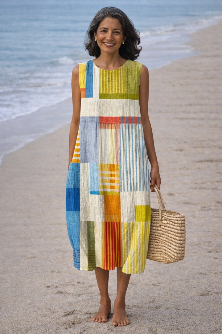 Sofia | Geometric Midi Dress