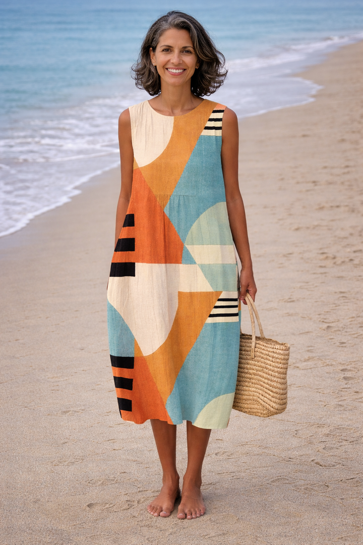 Abigail | Geometric Midi Dress