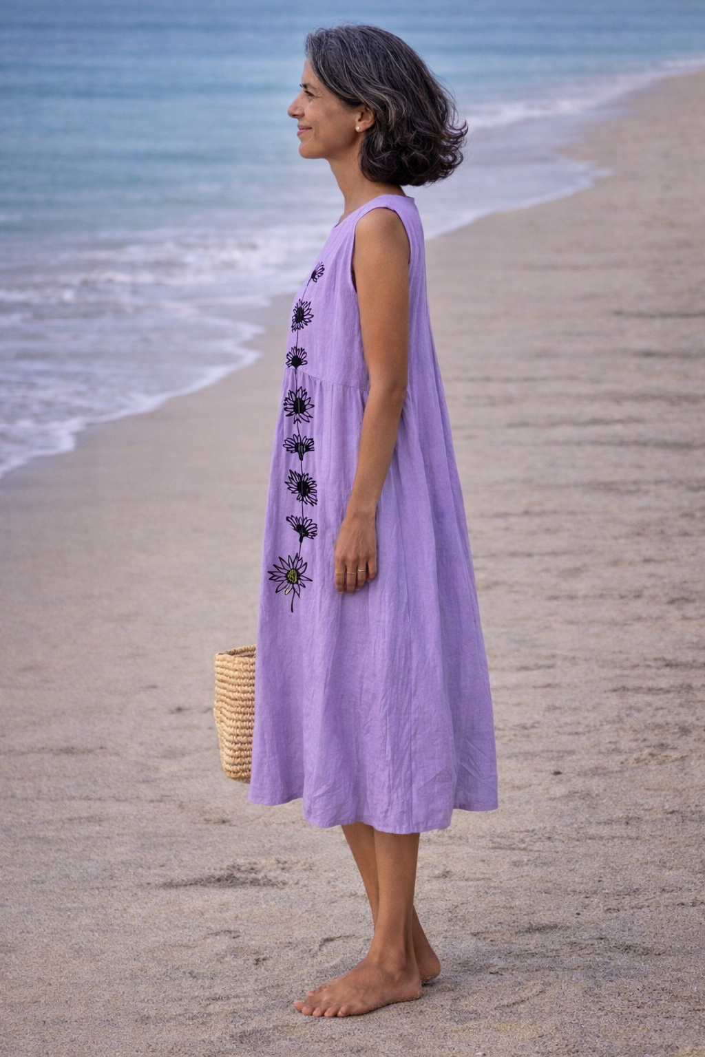 Sarah | Midi dress with purple flowers