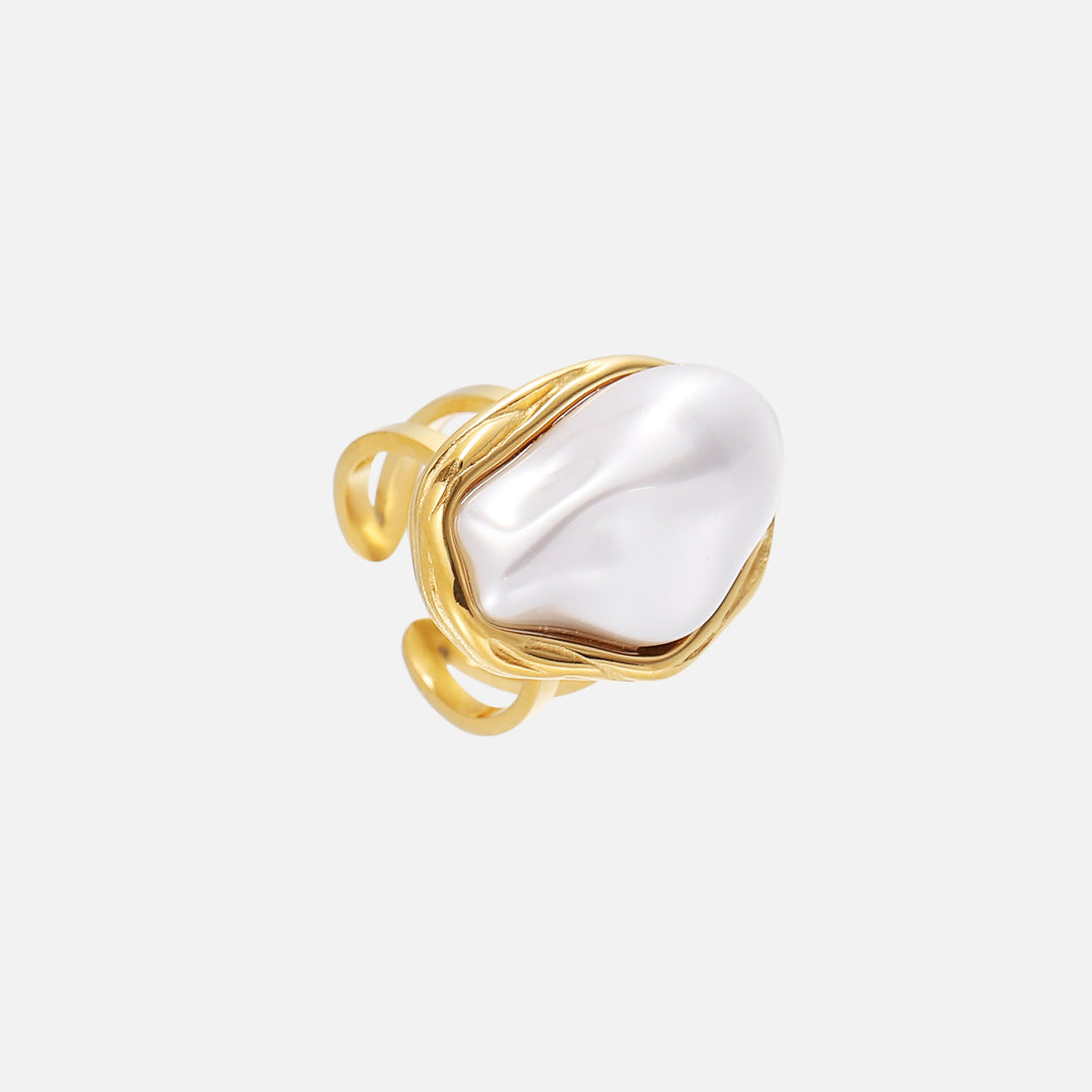 Aura &amp; Pearl Ring (Adjustable)