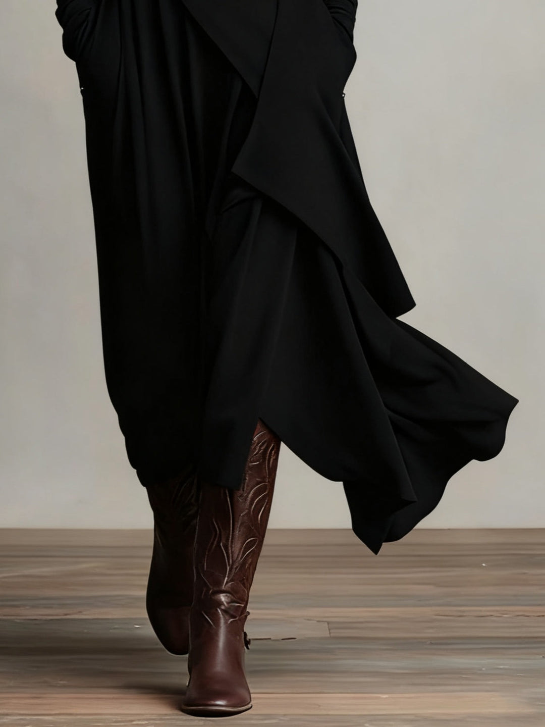 Ariane™ Vintage Asymmetrical Turtleneck Dress