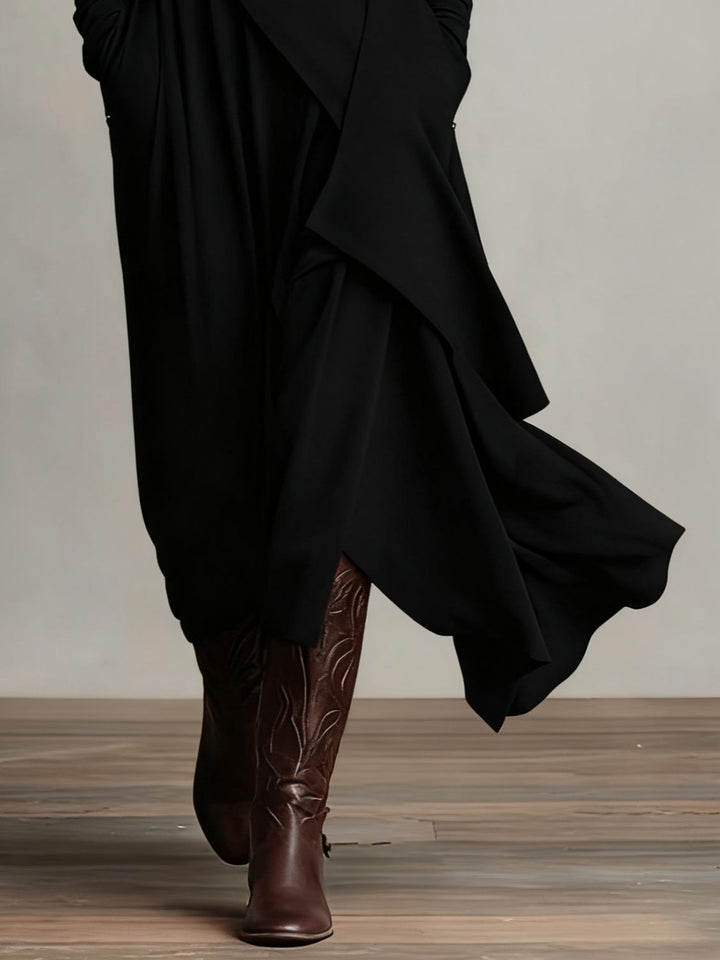 Ariane™ Vintage Asymmetrical Turtleneck Dress