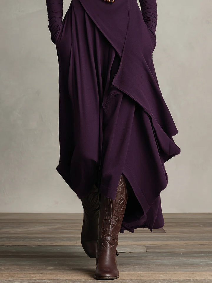 Ariane™ Vintage Asymmetrical Turtleneck Dress