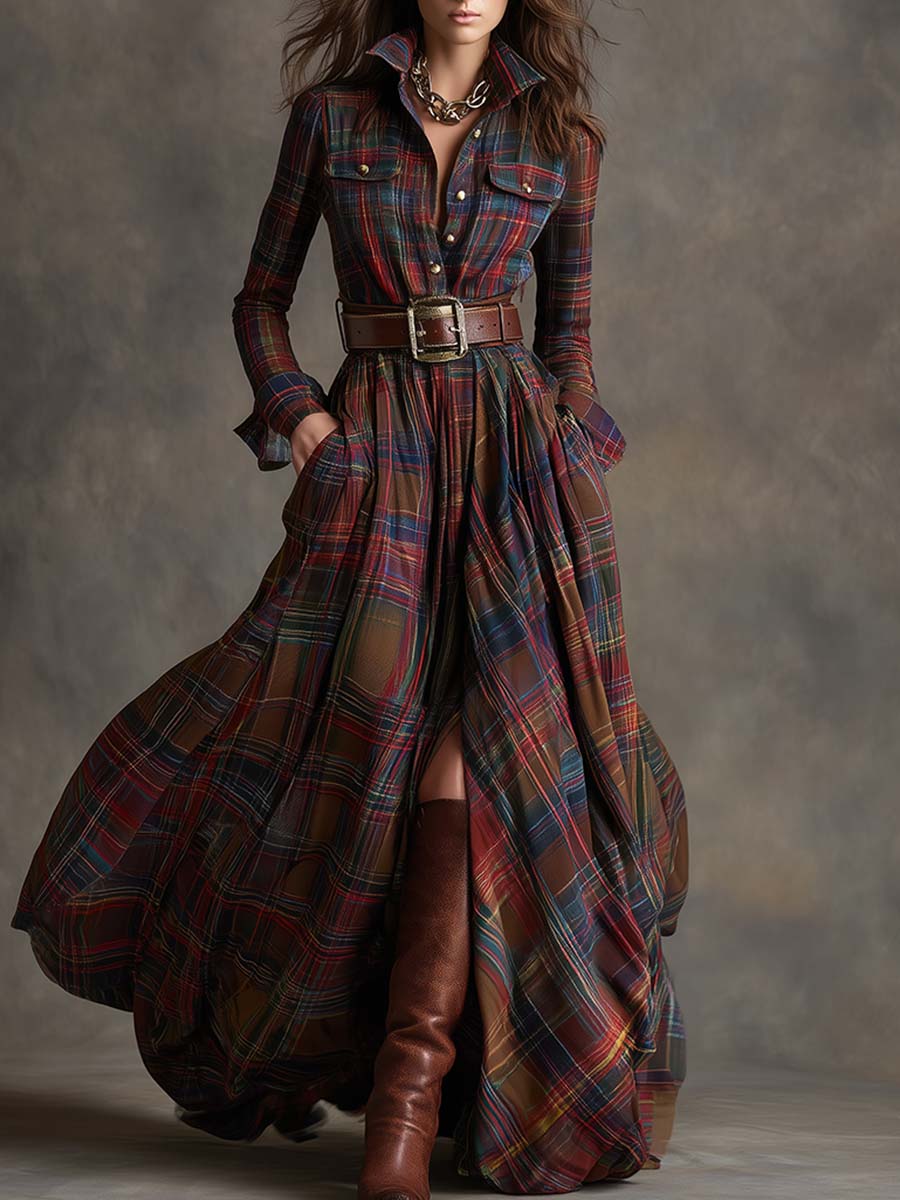 NELL | Belted Shirt Maxi Dress