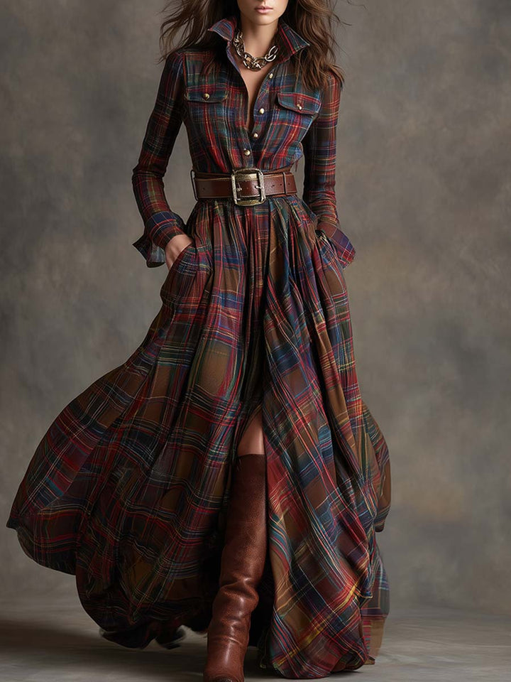 NELL | Belted Shirt Maxi Dress