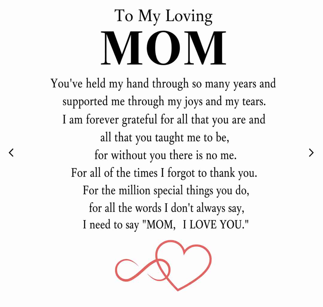 Dear Mom - Infinity Heart Bracelet